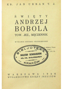 Święty Andrzej Bobola 1938 r miniaturka