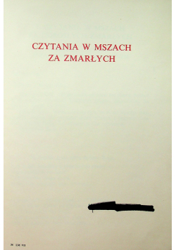 Czytanie w mszach za zmarłych