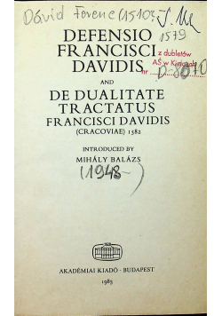 Defensio Francisci Davidis