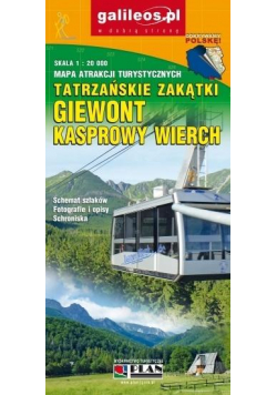 Mapa atrakcji tur. - Giewont, Kasprowy Wierch...