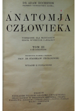 Antomja Człowieka Tom III 1928 r.