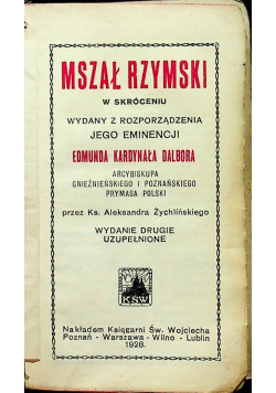 Mszał Rzymski 1928 r.