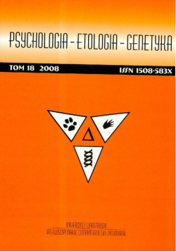 Psychologia etologia genetyka Tom 18/2008