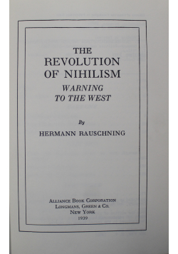 The Revolution od Nihilism reprint z 1939 r.