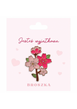 Broszka na prezent z czterema różowymi kwiatami