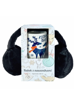 Kubek ceramiczny z nausznikami. Kocham święta