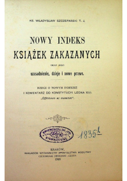 Nowy indeks książek zakazanych 1903 r.
