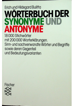 Worterbuch der synonime und antonyme