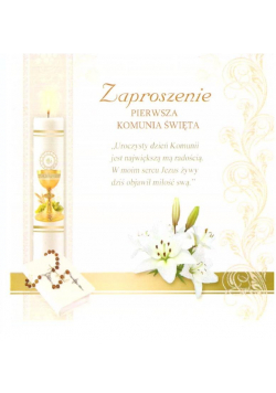 Zaproszenie brokat Komunia (10szt.)