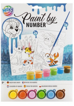 Malowanie po numerach A4 + farbki niebieski