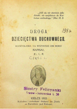 Droga dziecięctwa duchowego 1923 r.