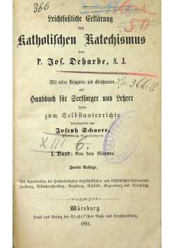 Leichtsaszliche Erklarung des katholischen katechismus 1861r