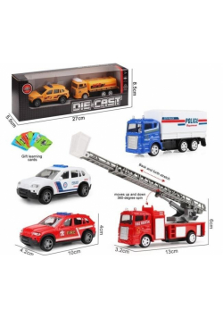 Auto metalowe z kartami 2szt MIX
