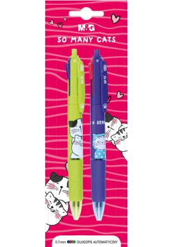 Długopis aut. So Many Cats 0,7mm 4 kolory mix 2szt
