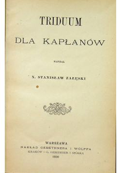 Triduum dla kapłanów 1895 r