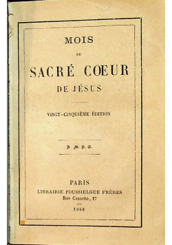 Mois  du Sacre Coeur de Jezus 1868r