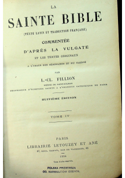 La Sainte Bible Commentee tom IV 1924