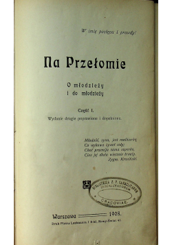 Na przełomie O młodzieży i do młodzieży cz II 1908 r