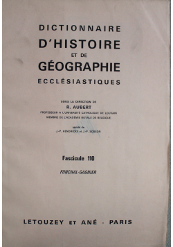 Dictionare DHistorie et de Geographie Ecclesiastiques Fascicule 110