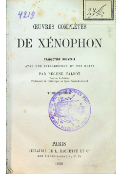 Oeuvres completes de xenophon Tome Premier 1859 r.