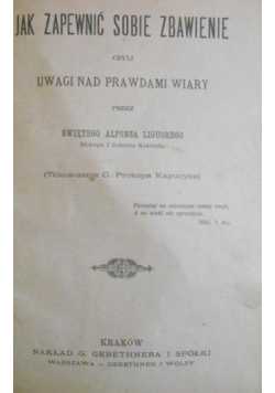 Jak zapewnić sobie zbawienie 1884 r