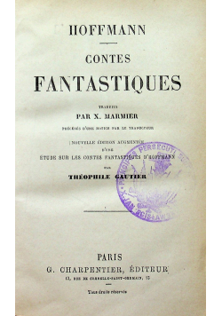 Hoffman Contes Fantastiques 1886 r.