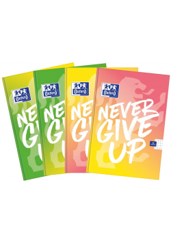 Brulion A5/96K kratka Never Give Up (5szt) OXFORD