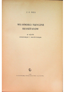 Własności fizyczne kryształów