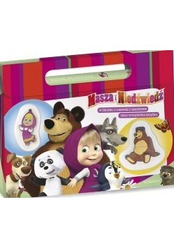 Masza i Niedźwiedź W środku 2 zabawki z magnesem oraz wyjątkowa książka