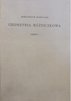 Geometria różniczkowa Część I