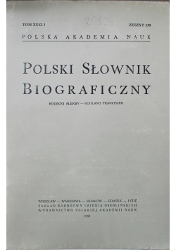 Polski słownik biograficzny tom XXXI zeszyt 130