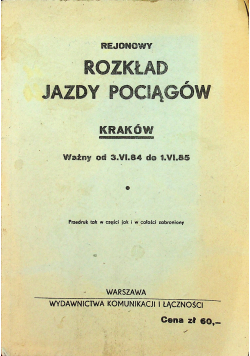 Rejonowy Rozkład jazdy pociągów