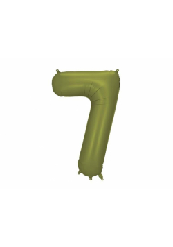 Balon foliowy cyfra 7 86cm oliwkowy