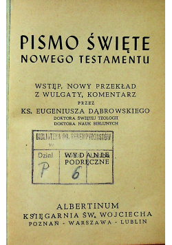 Pismo Święte Nowego Testamentu 1946 r