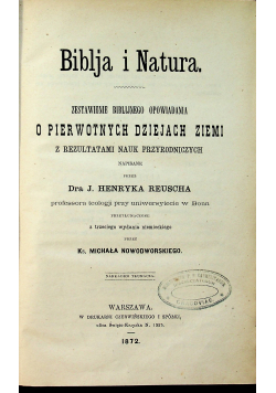 Biblja i Natura 1872 r.