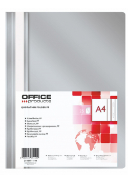 Paczka Skoroszyt OFFICE PRODUCTS PP szary 10 sztuk