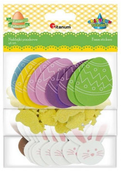 Naklejki piankowe królik, kurczaczki, pisanki mix