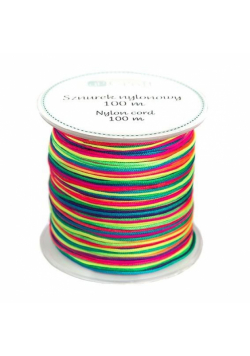 Sznurek nylonowy 0,8mm 100m tęczowy