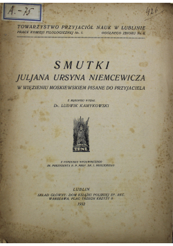 Smutki Juljana Ursyna Niemcewicza1932 r.