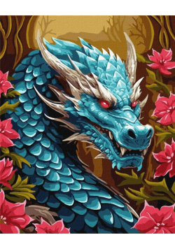 Malowanie po numerach - Potężny smok metal 40x50cm