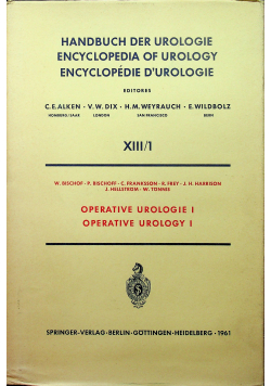 Opertive Urologie I Operative Urology I XIII / 1
