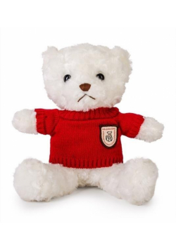 Miś biały 22cm w sweterku czerwony