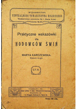praktyczne wskazówki dla hodowców świń 1921r