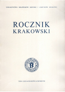 Rocznik Krakowski Tom LXIII