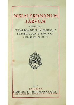 Missale Romanum Parvum 1927 r.