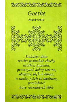 Goethe aforyzmy