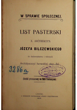List Pasterski Arcybiskupa Paryskiego 1903r