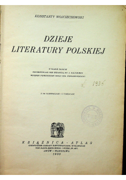 Dzieje Literatury polskiej 1930r