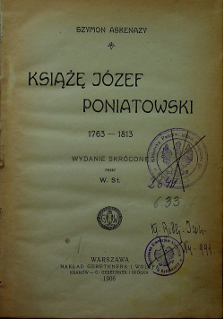 Książę Józef Poniatowski 1906 r.