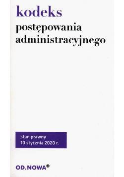 Kodeks postępowania administracyjnego styczeń 2020